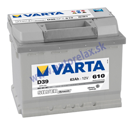 Autobateria VARTA Silver Dynamic 12V 63Ah 610A D39, 563 401 061 ľavá
