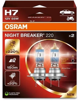 Autožiarovka 12V H7 55W PX26d +220% Night Breaker 220 OSRAM, pár