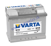 Autobateria VARTA Silver Dynamic 12V 63Ah 610A D15, 563 400 061